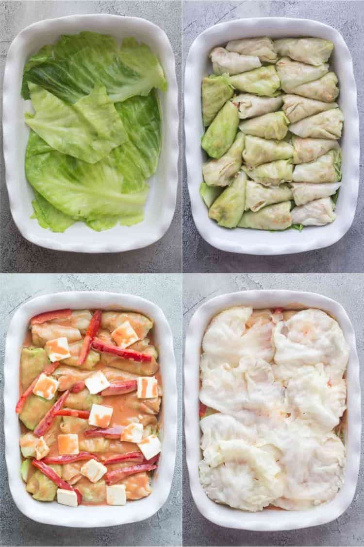 How to make stuffed cabbage rolls with a creamy tomato sauce.