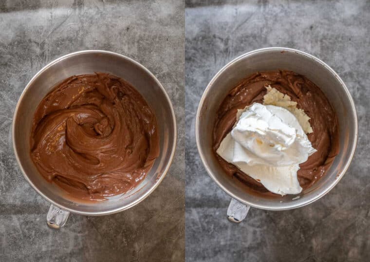 Step by step collage of how to to make homemade Oreo pudding dessert. 
