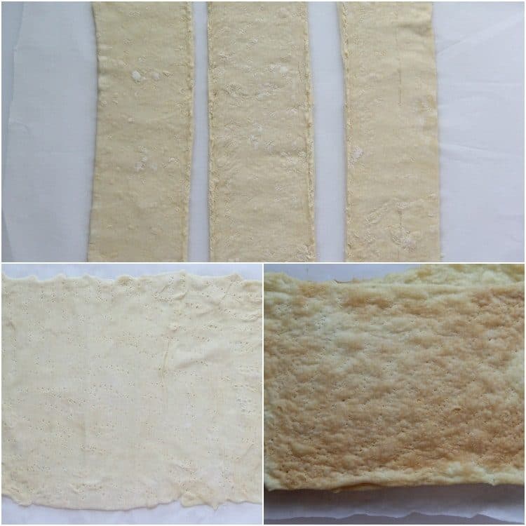 How to prepare the puff pastry sheet for this simple layered pastry cake.