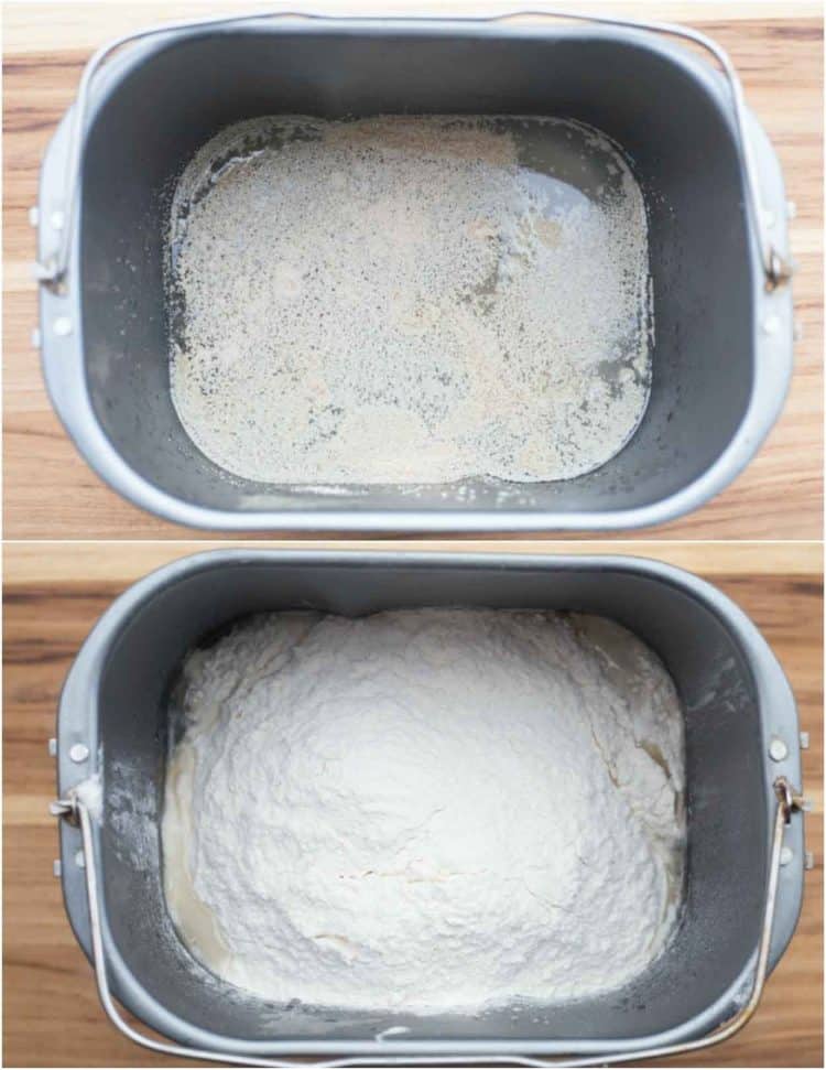 How to make the best bread machine bread recipe. Combining all the ingredients in bowl. 