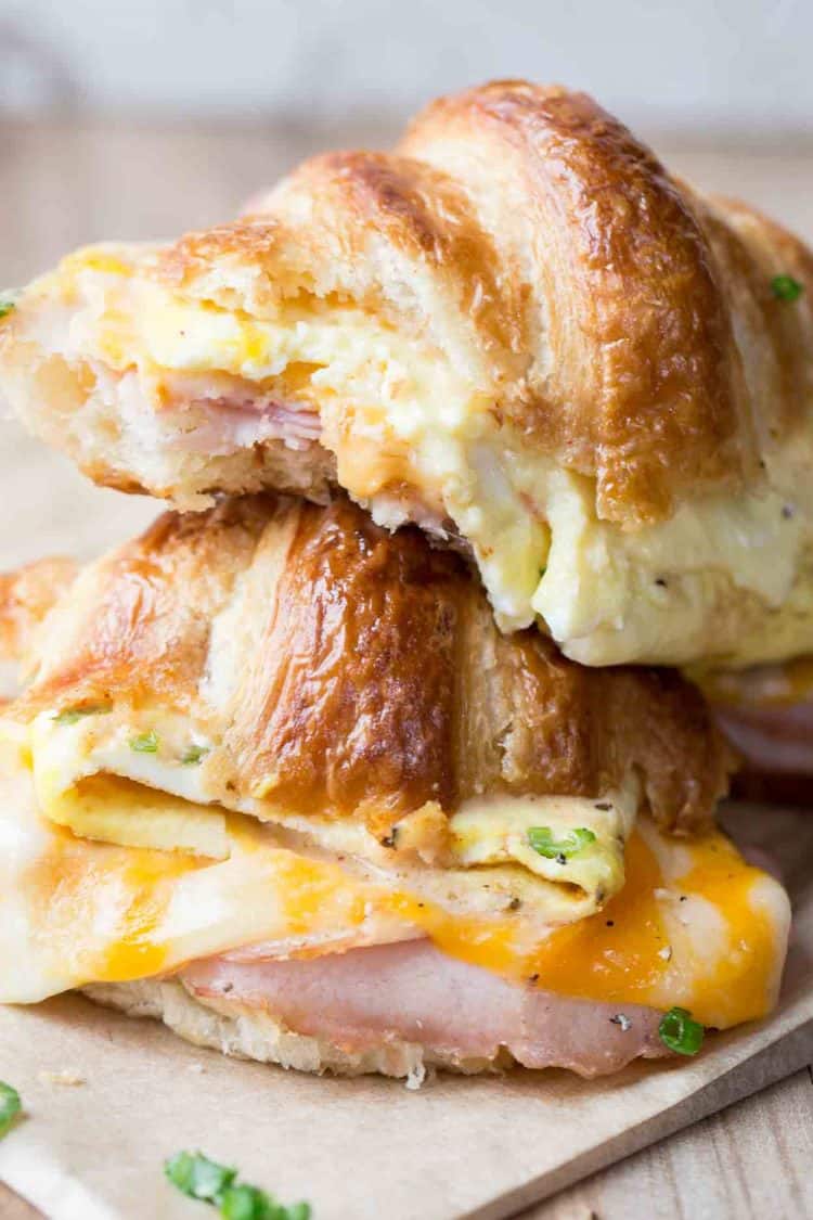 Ham and Cheese Croissant Breakfast Sandwich - Valentina's ...