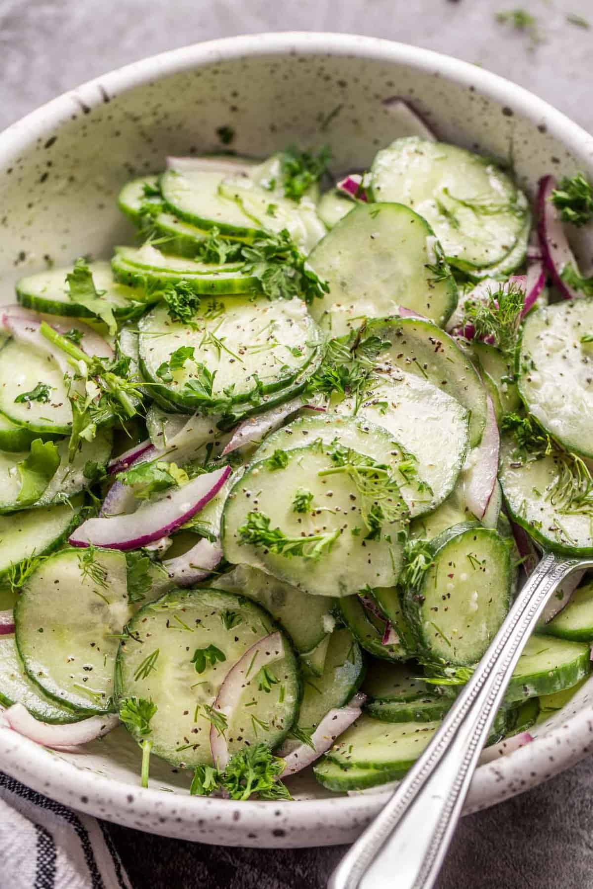 EASY Cucumber Salad Recipe - Valentina's Corner