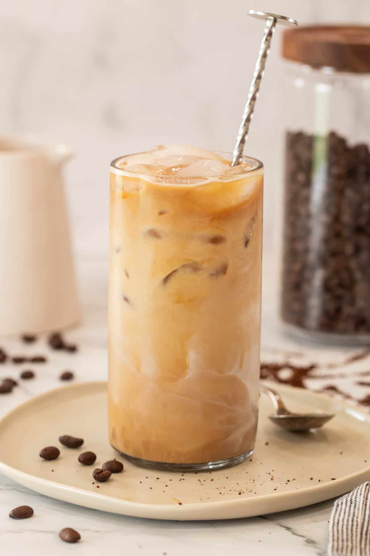 Vietnamese Iced Cold Brew Coffee with Whipped Cream and Caramel