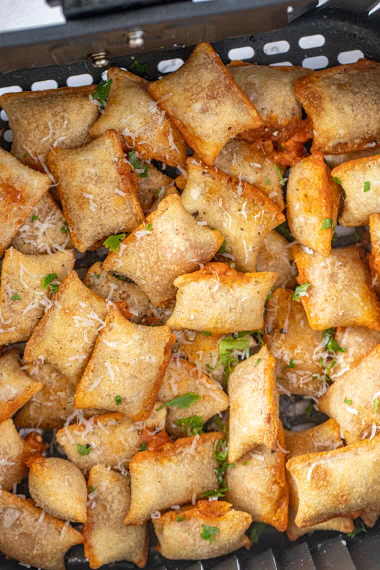 Close up of finished pizza rolls