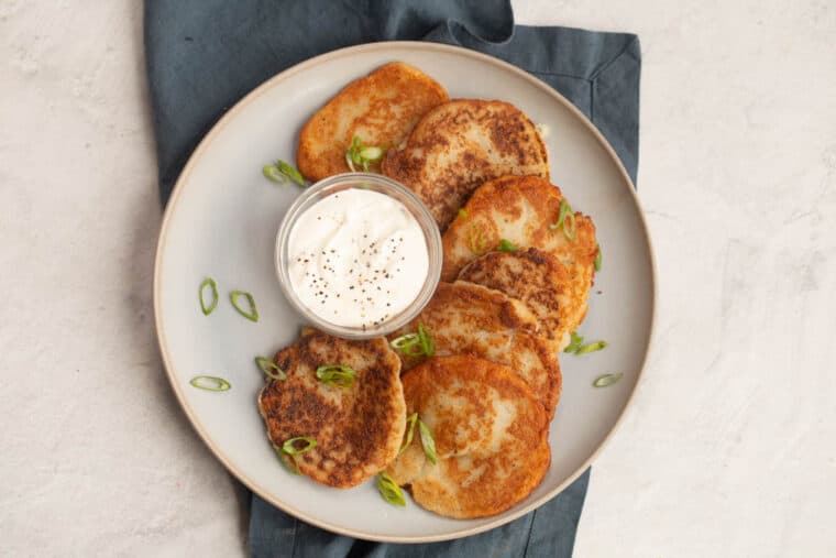 Crispy savory pancakes made from scratch. 