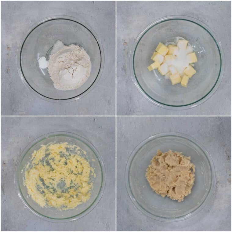 Step by step photos of how to make dough.