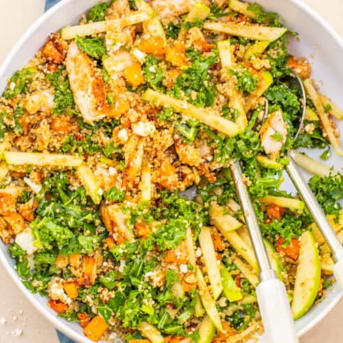 A bowl with the mixed winter harvest salad.