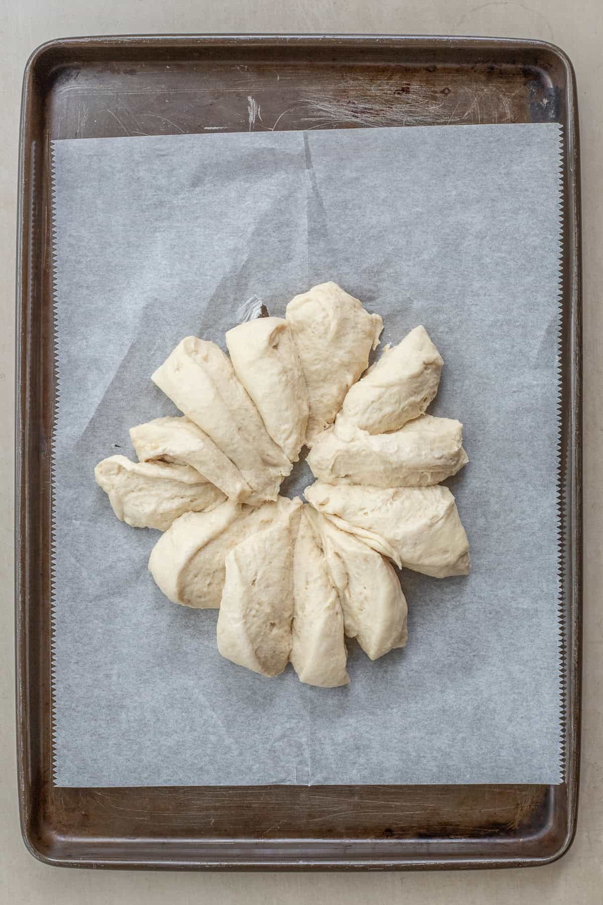 Easy Flour Tortilla Recipe for Beginners The dough bowl cut into 12 equal pieces.