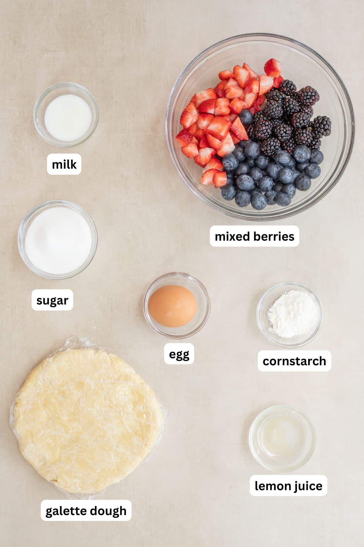 The Best Mixed Berry Galette Recipe for Any Occasion All of the ingredients for homemade berry galette.